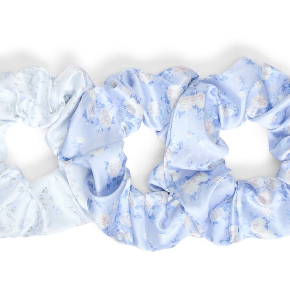 LoveShackFancy X Goody Blue Large Satin Scrunchie Set - Picture 2 of 4